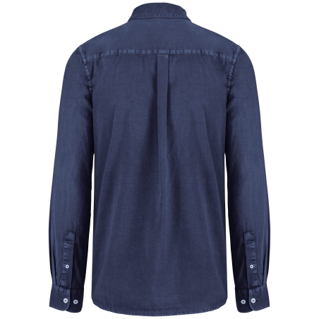 Chemise écoresponsable délavée homme Marine – Native Spirit – vue 2