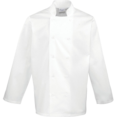 Veste de cuisine manches longues Blanche – Marque Premier