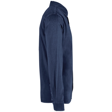 Chemise écoresponsable délavée homme Marine – Native Spirit – vue 3