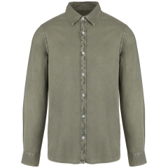 Chemise écoresponsable délavée homme Vert Washed Pale Khaki – Native Spirit