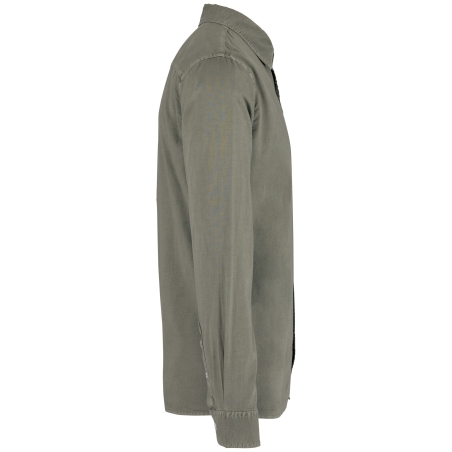 Chemise écoresponsable délavée homme Vert Washed Pale Khaki – Native Spirit – vue 3