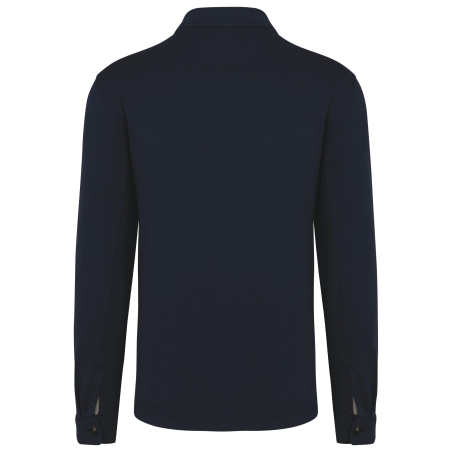 Surchemise molleton gratté écoresponsable délavée Bleu – Native Spirit – vue 2