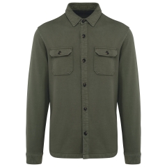 Surchemise molleton gratté délavée homme Vert Kaki – Native Spirit