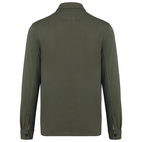 Surchemise molleton gratté délavée homme Vert Kaki – Native Spirit – vue 2