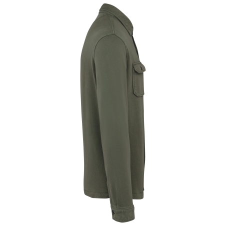 Surchemise molleton gratté délavée homme Vert Kaki – Native Spirit – vue 3