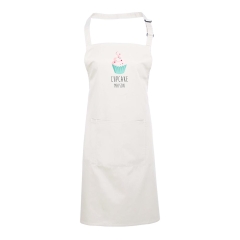 Tablier bavette blanc cupcake maison