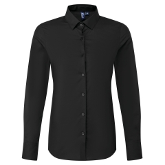 Chemise popeline femme manches longues noire – Premier RECYCLIGHT
