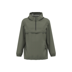 Veste coupe-vent imperméable quart zip Native Spirit – Vert Khaki
