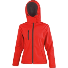 Veste Softshell Capuche Femme Result TX Performance Rouge / Noir