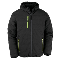 Veste matelassée recyclée Noir/Lime de travail – Result Black Compass