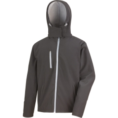Veste Softshell Capuche Homme Noir / Gris – Result TX Performance