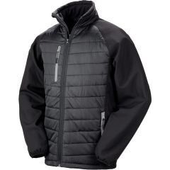Veste softshell rembourrée recyclée Result – Noir / Gris
