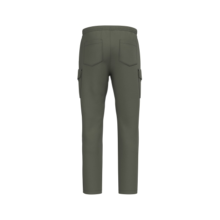 Pantalon cargo écoresponsable délavé French Terry homme Vert – Native Spirit – vue 2