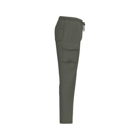 Pantalon cargo écoresponsable délavé French Terry homme Vert – Native Spirit – vue 3