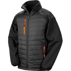 Veste Softshell Rembourrée Recyclée Orange Result Black Compass