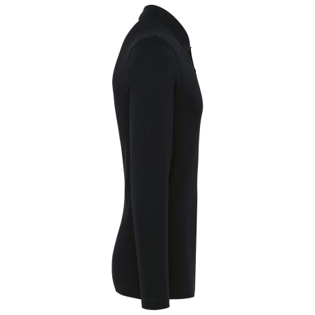 Polo Supima® manches longues homme Noir – Kariban Premium – vue 3