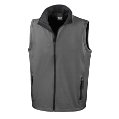 Bodywarmer Softshell Homme Anthracite / Noir Result – Personnalisable