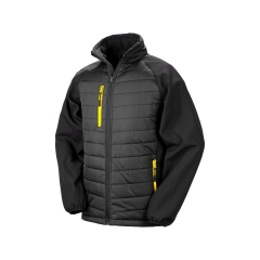 Veste softshell rembourrée recyclée Noir/Jaune Result Black Compass