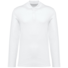 Polo Supima® manches longues homme Blanc – Kariban Premium