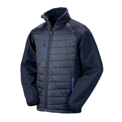 Veste softshell rembourrée recyclée Result – Bleu Navy/Royal