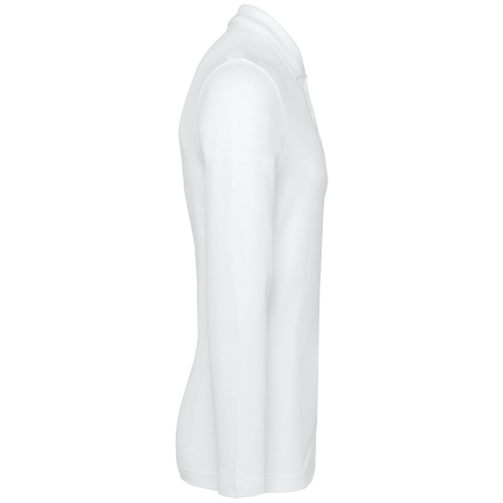 Polo Supima® manches longues homme Blanc – Kariban Premium – vue 3