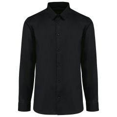 Chemise popeline manches longues homme Noir