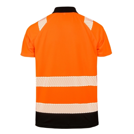 Polo de Sécurité Recyclé Orange/Noir Haute Visibilité Result – vue 2