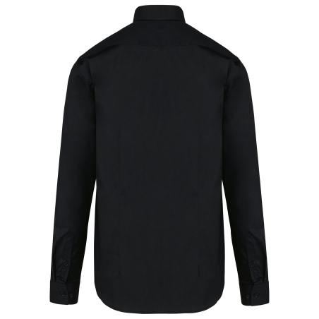 Chemise popeline manches longues homme Noir – vue 2