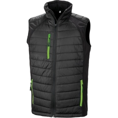 Bodywarmer Softshell Rembourré Recyclé Noir/Lime Result