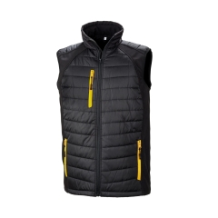 Bodywarmer softshell rembourré recyclé Noir / Jaune – Result Black Compass