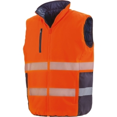 Bodywarmer de sécurité réversible Haute Visibilité Orange / Navy – Result