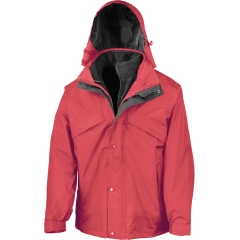 Veste 3-en-1 imperméable Result – Noir/Rouge – Homme