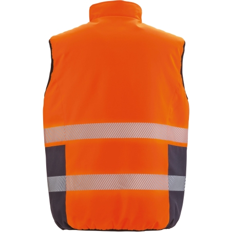 Bodywarmer de sécurité réversible Haute Visibilité Orange / Navy – Result – vue 2