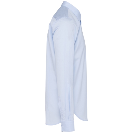 Chemise Popeline Manches Longues Bleu Clair | Kariban Premium – vue 3