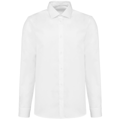 Chemise Popeline Manches Longues Homme Blanc – Kariban Premium (PK504)