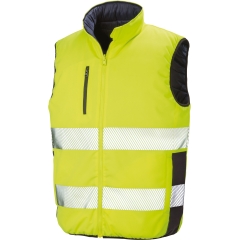 Bodywarmer de sécurité réversible jaune fluo / navy Result