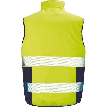 Bodywarmer de sécurité réversible jaune fluo / navy Result – vue 2
