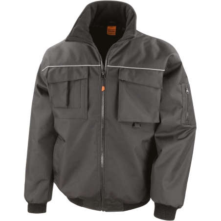 Veste Pilote Sabre Noir Result – Veste de travail hiver homme isolée – vue 2