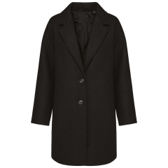 Manteau femme Kariban Premium Noir – coupe loose twill laine