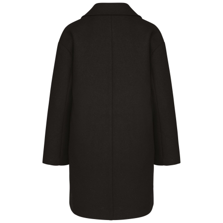 Manteau femme Kariban Premium Noir – coupe loose twill laine – vue 2