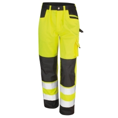 Pantalon cargo haute visibilité jaune fluo Result – Sécurité chantier