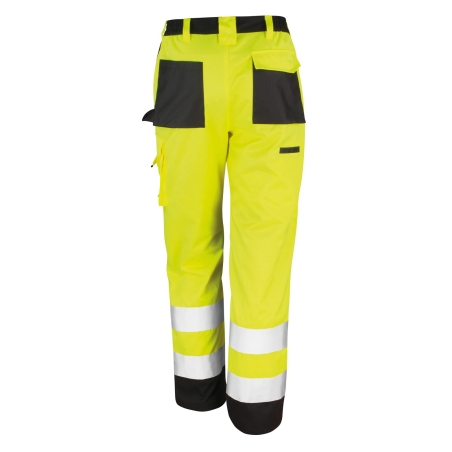 Pantalon cargo haute visibilité jaune fluo Result – Sécurité chantier – vue 2