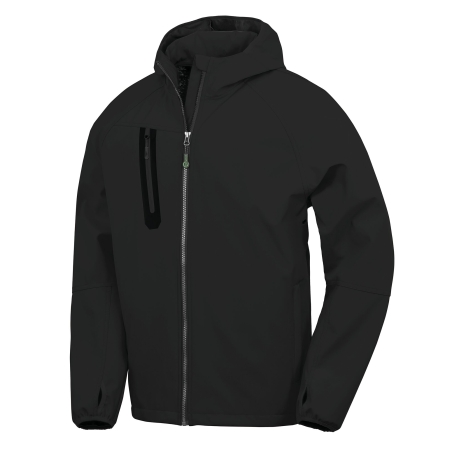 Veste Softshell 3 couches recyclée à capuche Noire – Result – vue 3