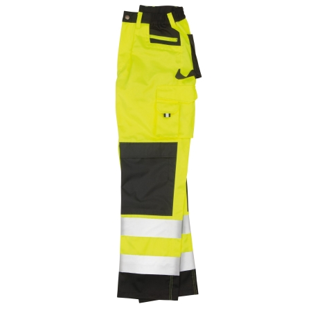 Pantalon cargo haute visibilité jaune fluo Result – Sécurité chantier – vue 3