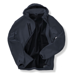 Veste Softshell 3 couches recyclée à capuche Marine – Result