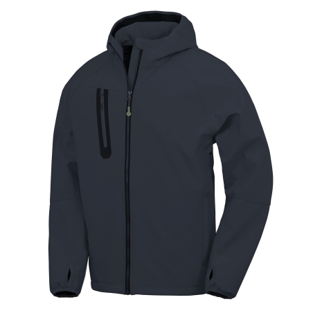 Veste Softshell 3 couches recyclée à capuche Marine – Result – vue 3