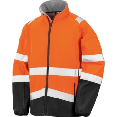 Veste softshell haute visibilité Orange Fluo / Noir Result Safeguard