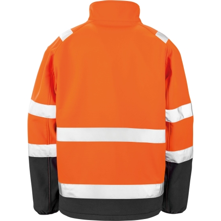 Veste softshell haute visibilité Orange Fluo / Noir Result Safeguard – vue 2