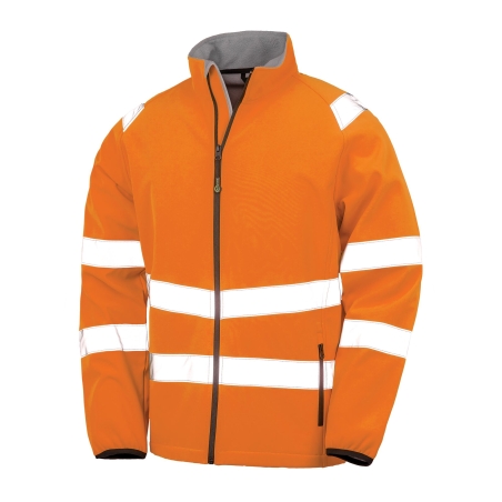 Veste softshell haute visibilité recyclée Orange Fluo Result – vue 2