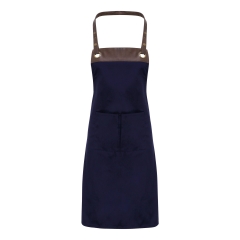 Tablier à bavette Espresso Marine – Premier (195 g/m²)